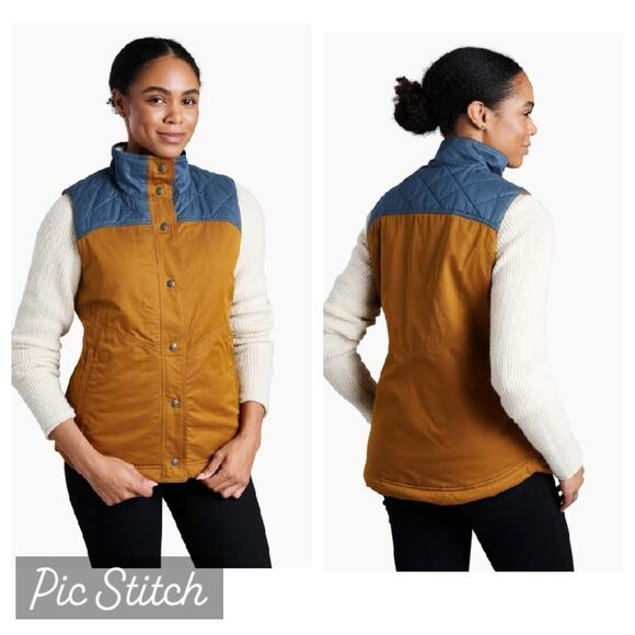 Kuhl Jackets & Blazers - KUHL WOMEN'S CELESTE LINED VEST GOLD/BLUE (teal) SZ XL